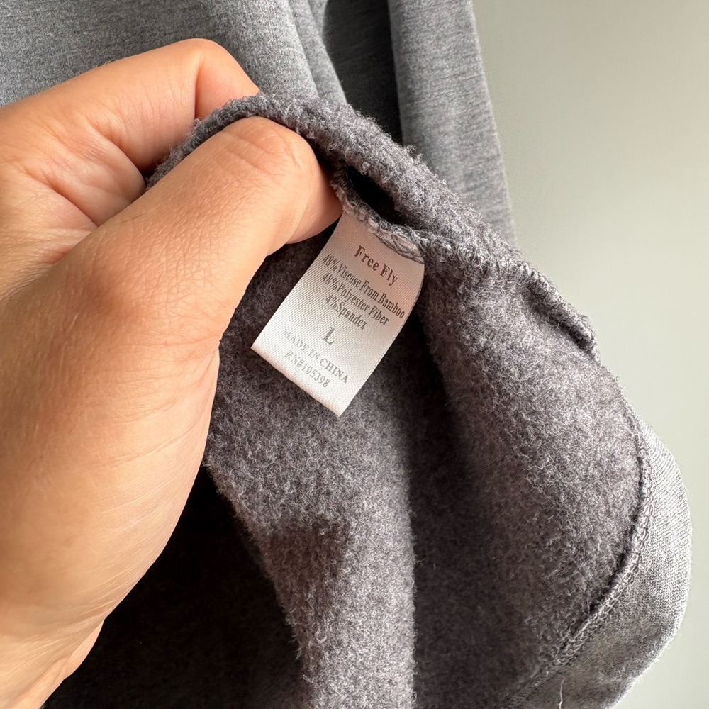 Free Fly Heather Gray Lightweight Fleece Bamboo Hoodie Pullover, Beach, Fishing - Picture 3 of 6